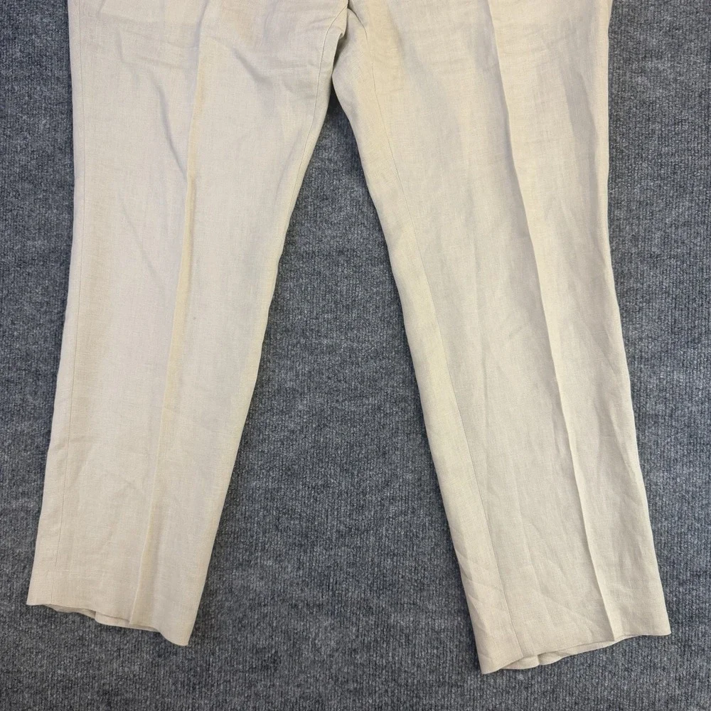 Lauren Ralph Lauren Pants Mens 42x30 Beige 100% Linen Dress Flat Front (44x30)